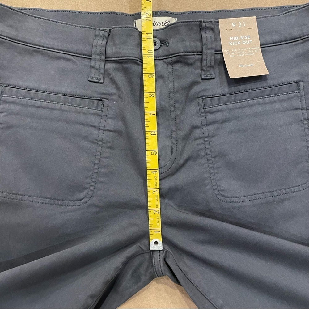 Madewell Kick Out Crop Pants Garments Dyed Sateen Dark Pavement Size 33 NWT - Picture 13 of 15
